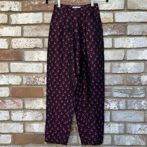 Serge Azar Peacock Feather Vintage Slacks Pants (size 6 but see measurements)